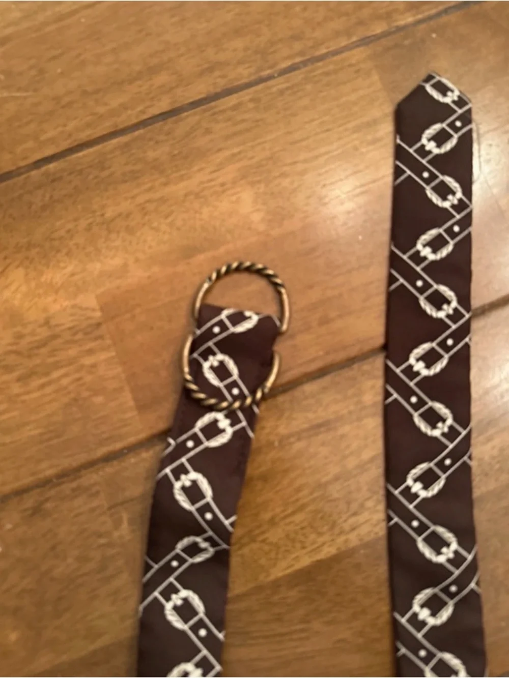Brown J Crew buckle horse belt. 100 percent silk. 40 inches - Picture 5 of 5